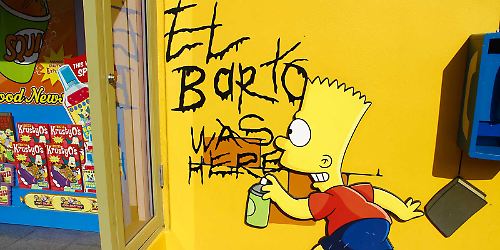 Graffiti von Comicfigur Bart Simpson